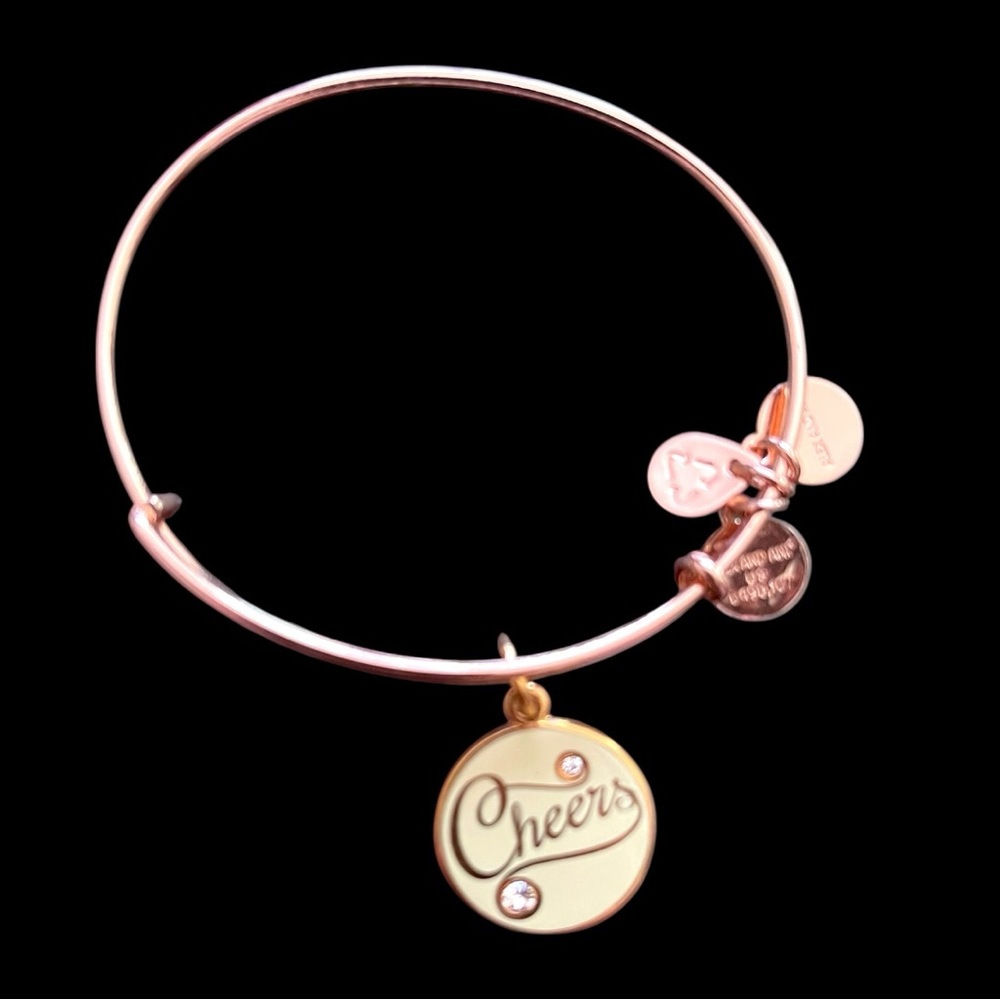 Alex and Ani Cheers Rose Gold Women’s Adjustable “Cheers” Charm Bracelet